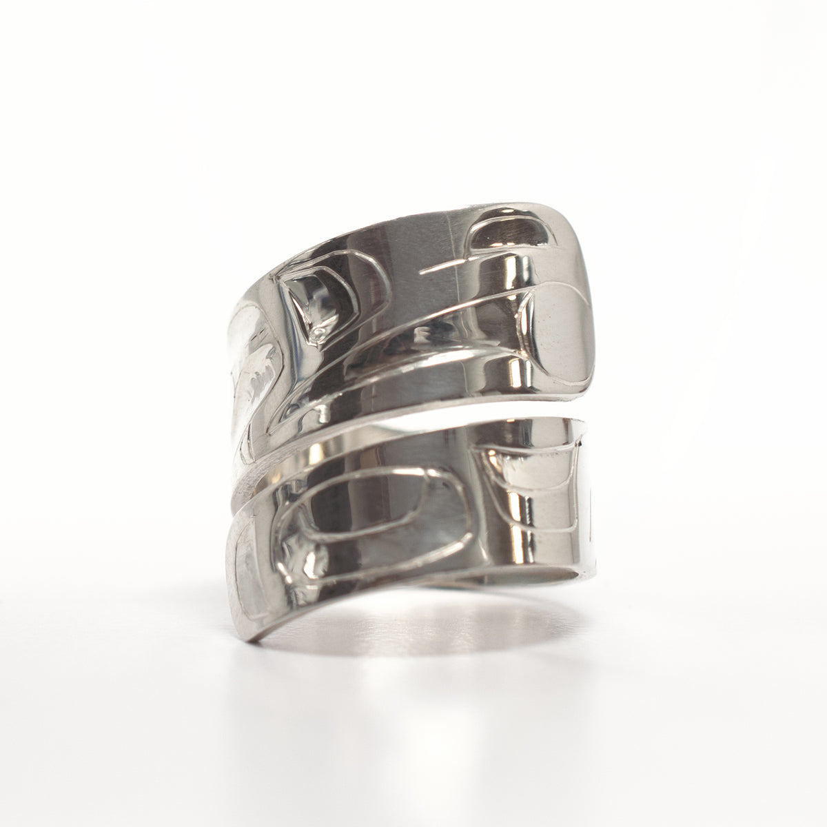 Silver Raven Steals the Light Wrap Ring by Haida artist Alvin Adkins