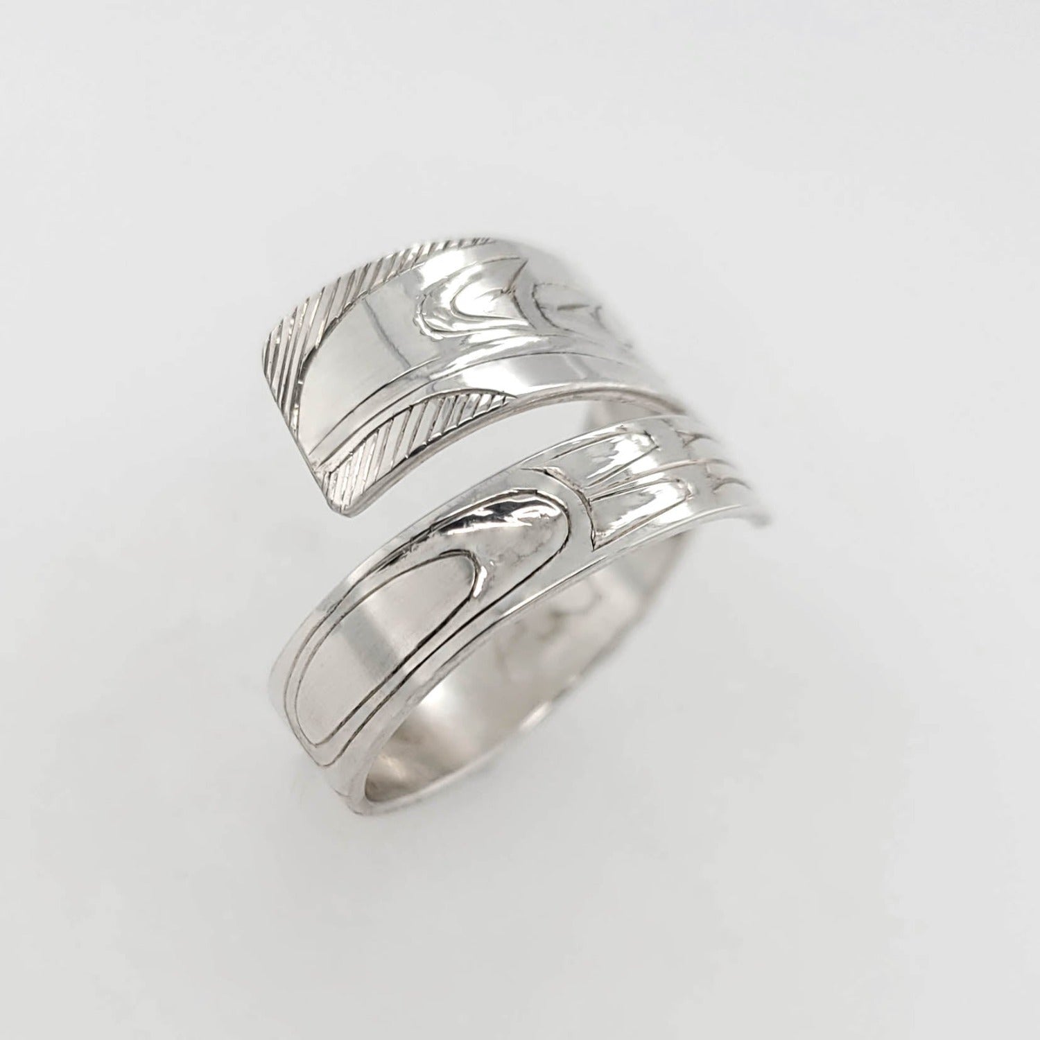 Silver Raven Wrap Ring by Haida artist Andrew Williams