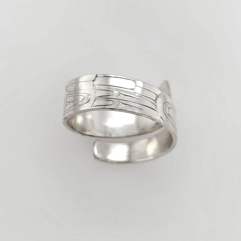 Silver Raven Wrap Ring by Haida artist Andrew Williams
