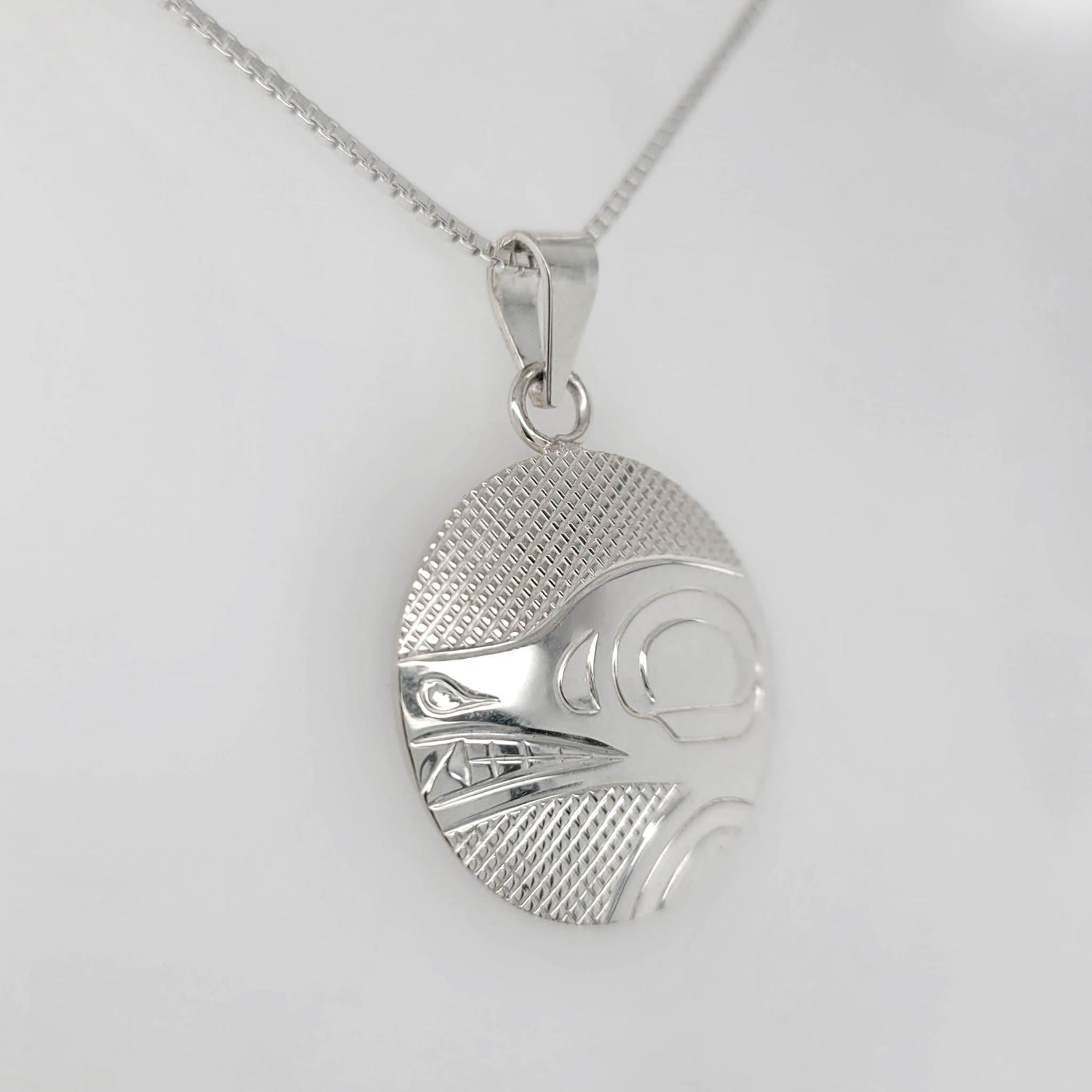 Silver Bear Pendant by Cree artist Justin Rivard