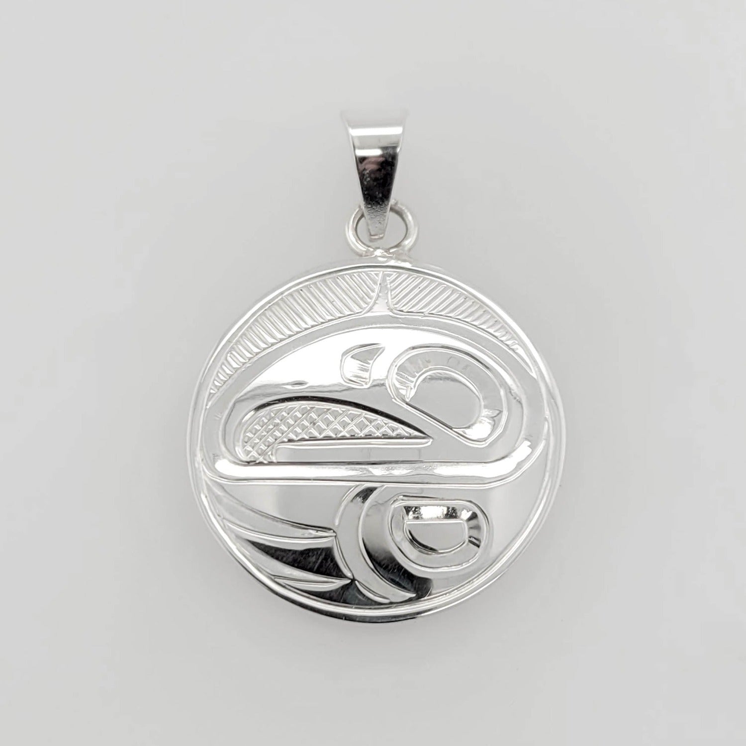 Silver Eagle Pendant by Cree artist Justin Rivard