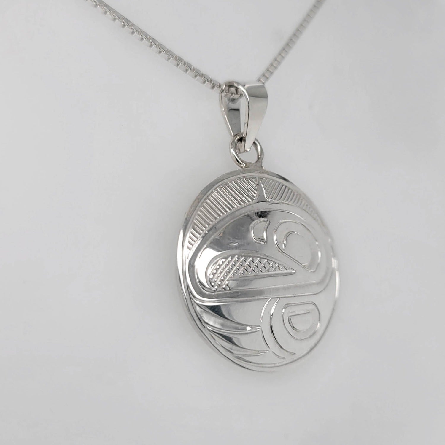 Silver Eagle Pendant by Cree artist Justin Rivard