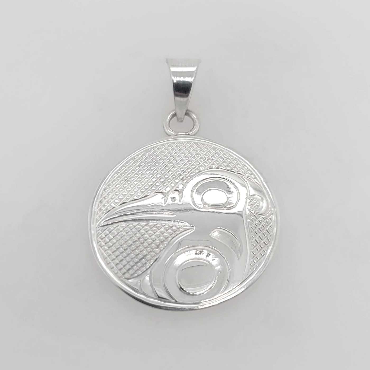 Silver Hummingbird Pendant by Cree artist Justin Rivard