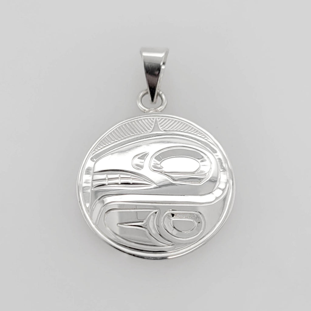 Silver Orca Pendant by Cree artist Justin Rivard