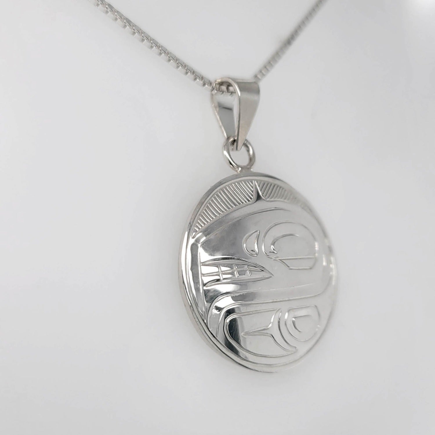 Silver Orca Pendant by Cree artist Justin Rivard