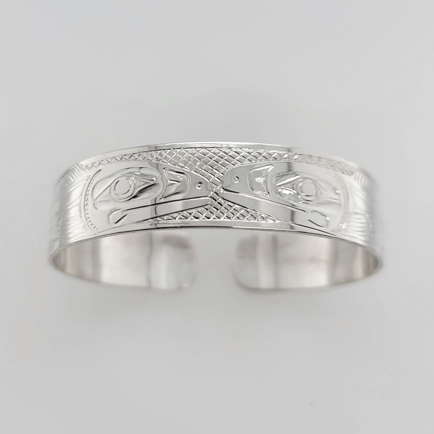 Silver Salmon Bracelet by Haida artist Garner Moody