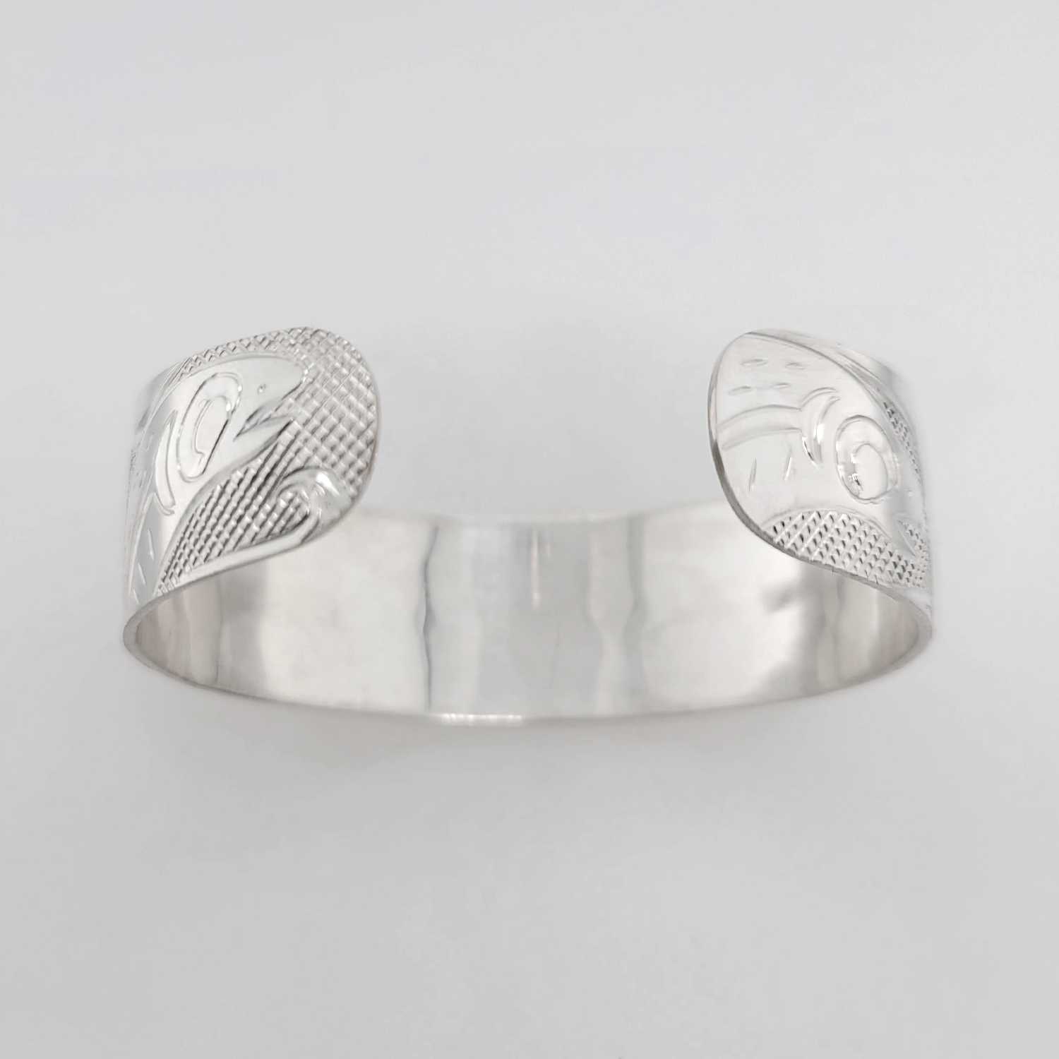 Silver Salmon Bracelet by Cree artist Justin Rivard