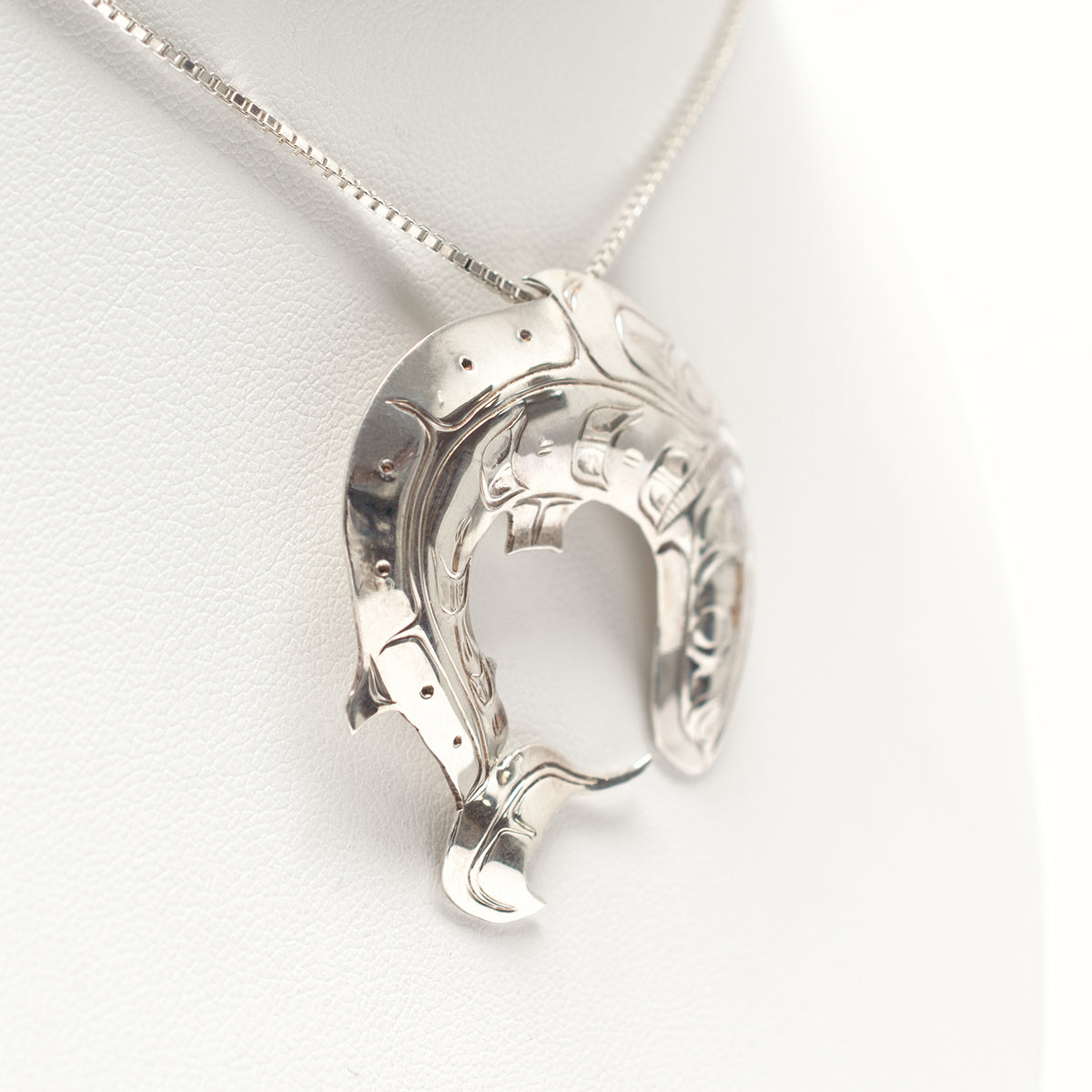 Silver Salmon Pendant by Kwakwaka'wakw artist Harold Alfred