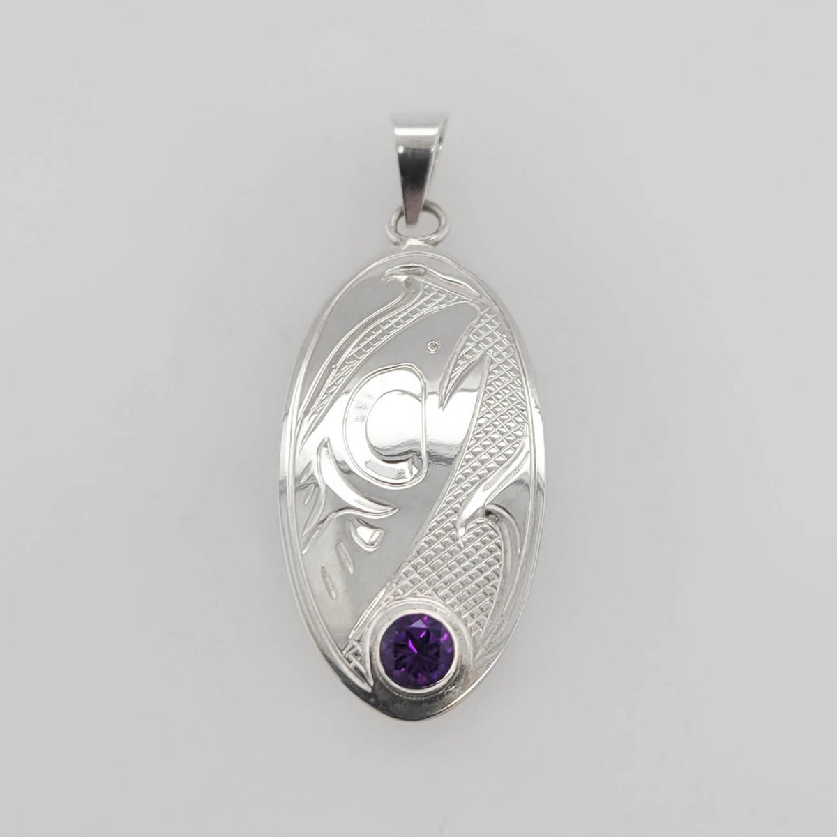 Salmon Pendant with Stone by Cree artist Justin Rivard – Spirits of the ...