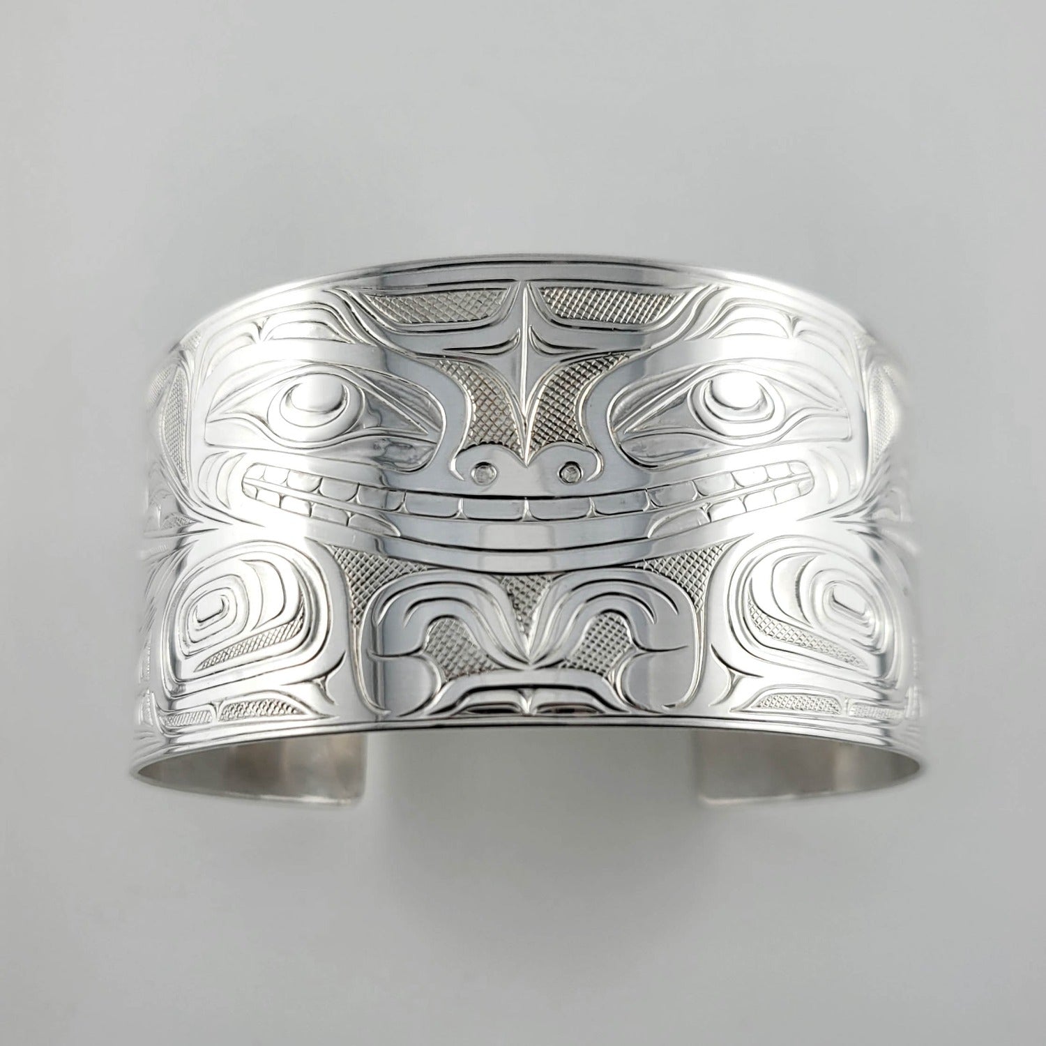 Silver Sea Bear Bracelet by Indigenous artist Joe Wilson