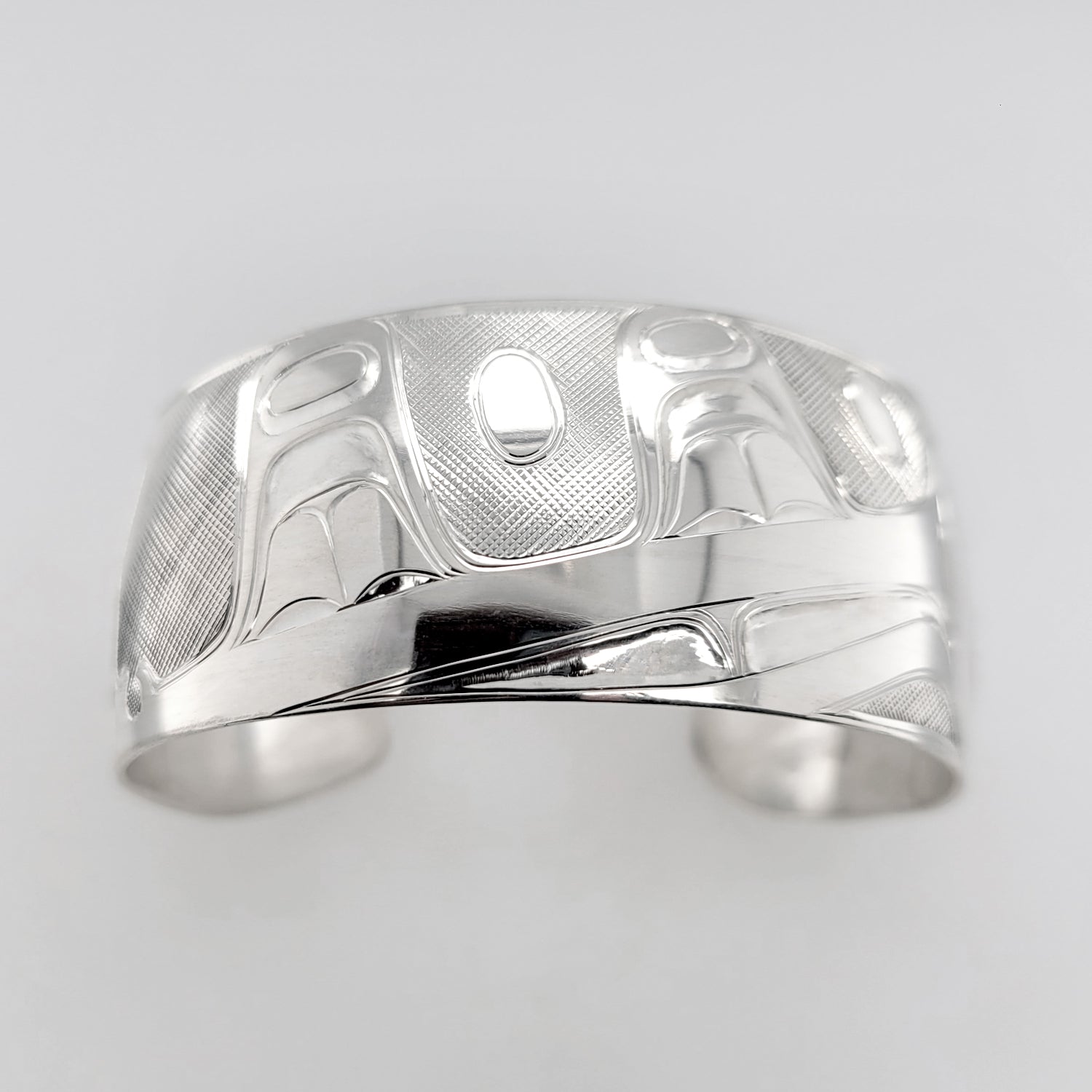Silver Sea Bear Bracelet by Kelly Robinson, Nuxalk & Nuu-chah