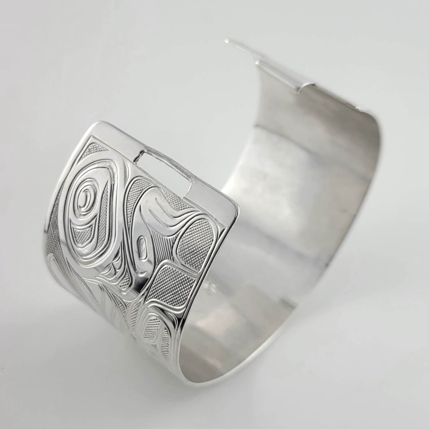 Silver Sea Bear Bracelet by Indigenous artist Joe Wilson