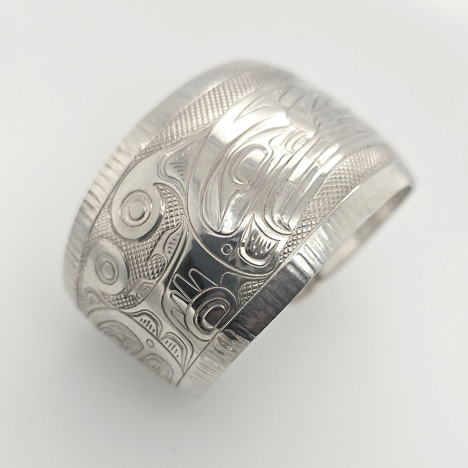 Silver Sisiutl Bracelet by Kwakwaka'wakw artist James Taylor