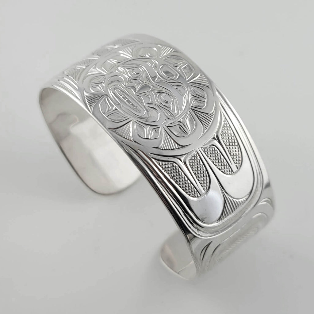 Silver Sun Bracelet by Indigenous artist Joe Wilson