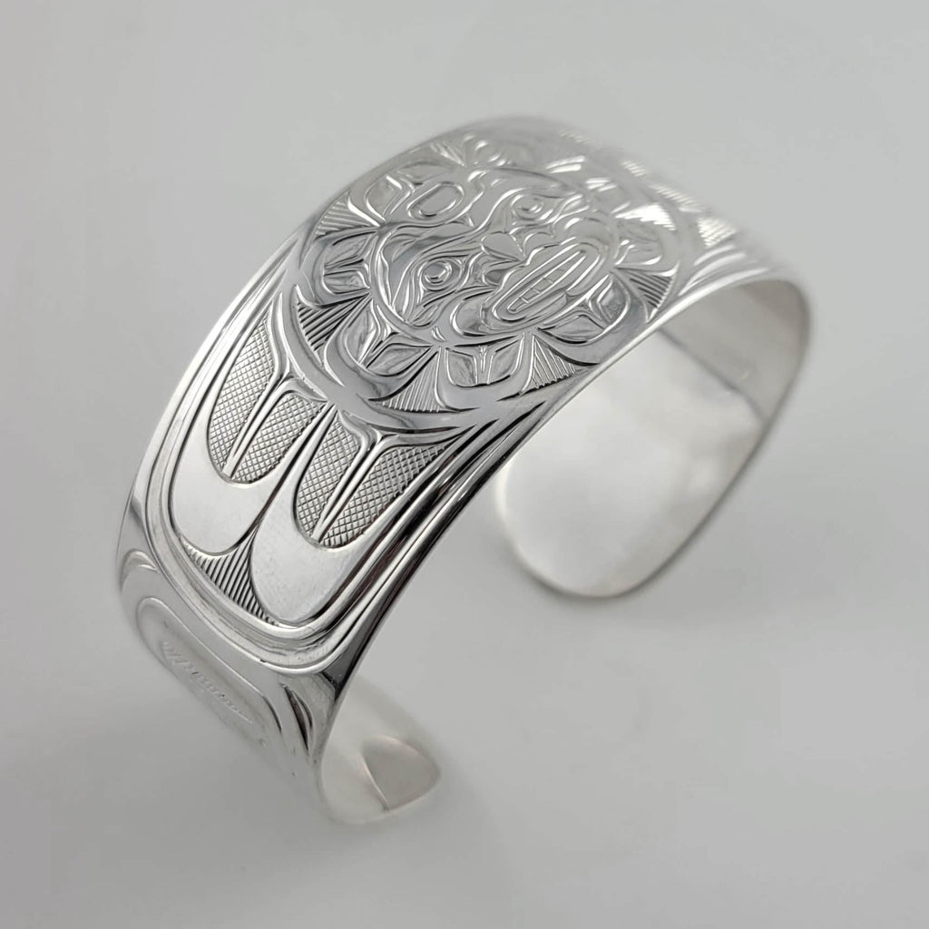Silver Sun Bracelet by Indigenous artist Joe Wilson