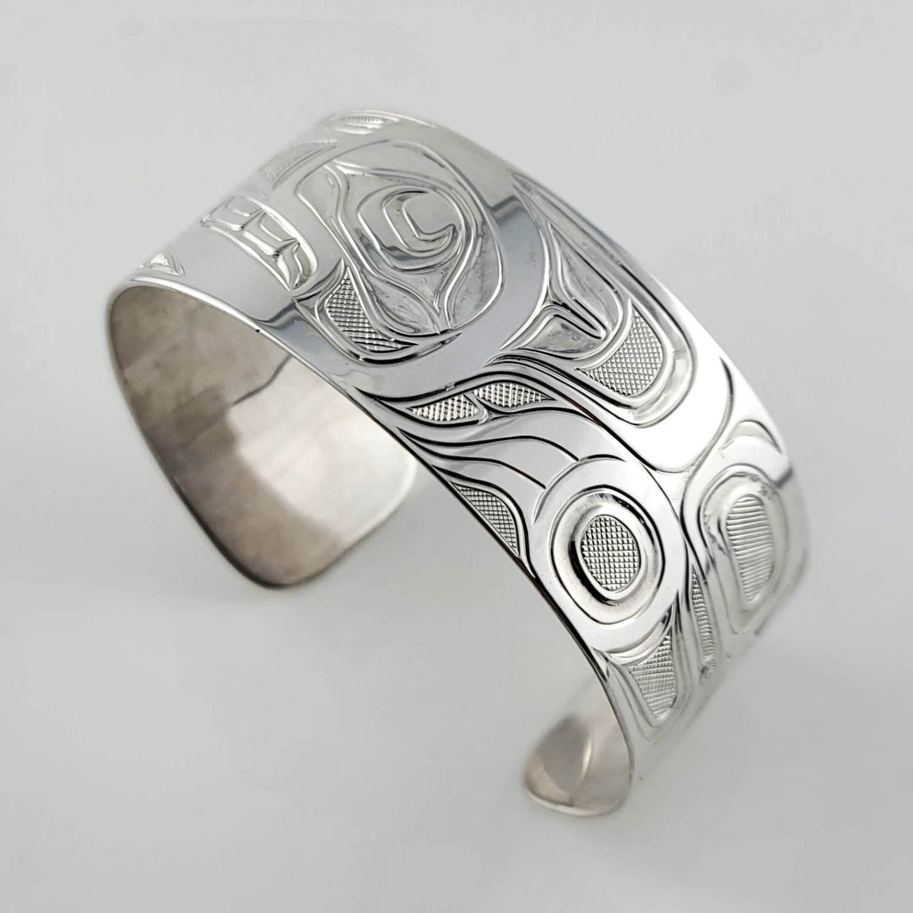 Silver Wolf Bracelet by Indigenous artist Joe Wilson