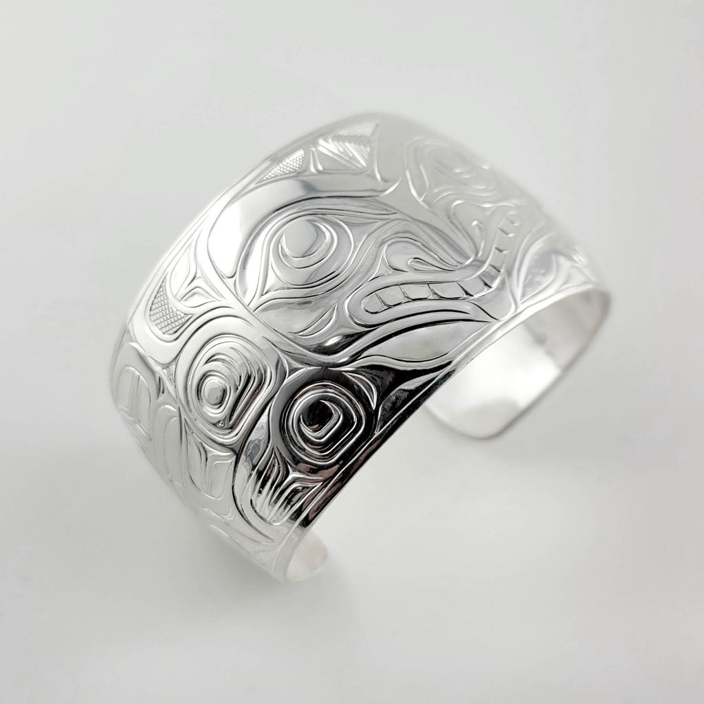 Silver Wolf Bracelet by Namgis artist Joe Wilson