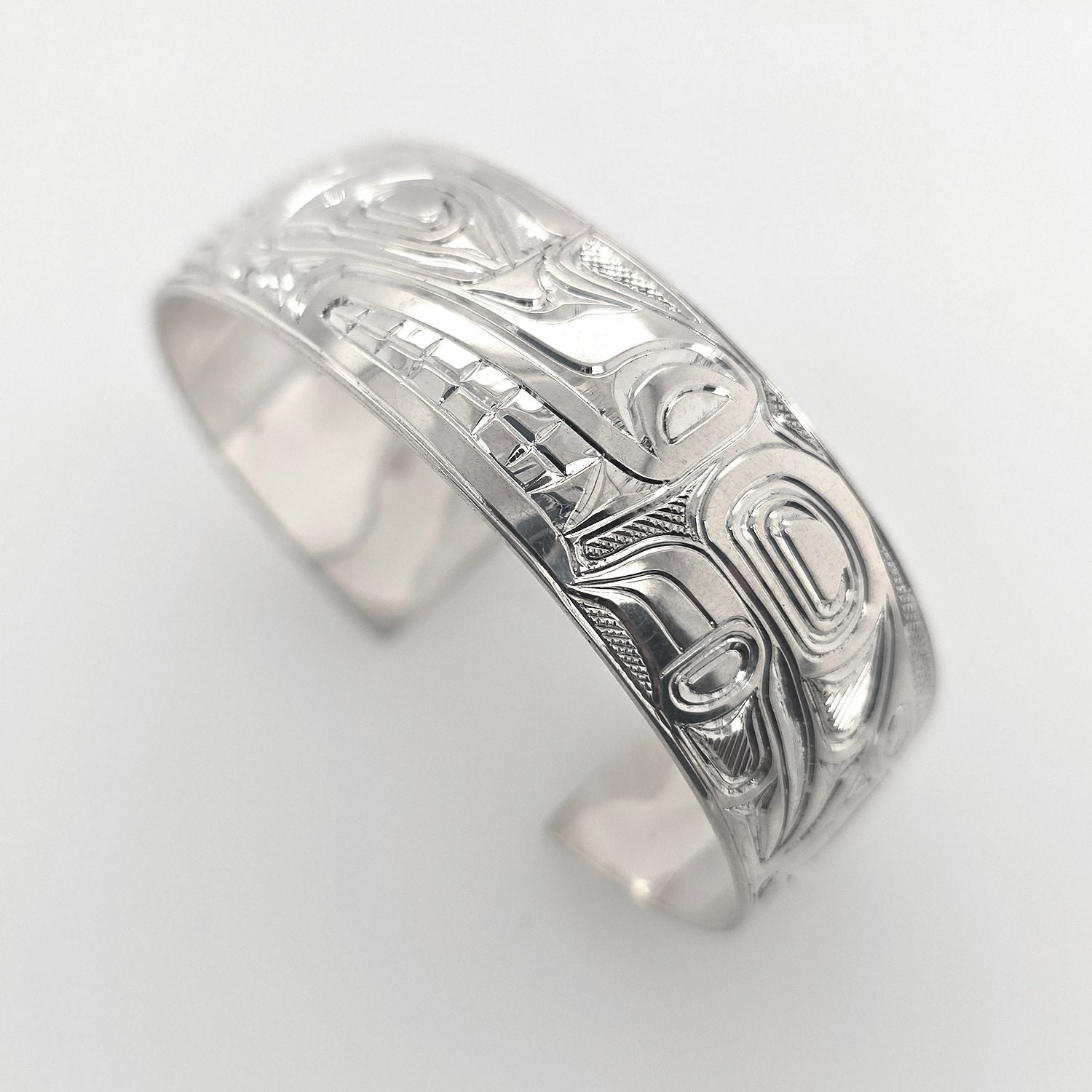 Silver Wolf Bracelet by Kwakwaka'wakw Artist Chris Cook