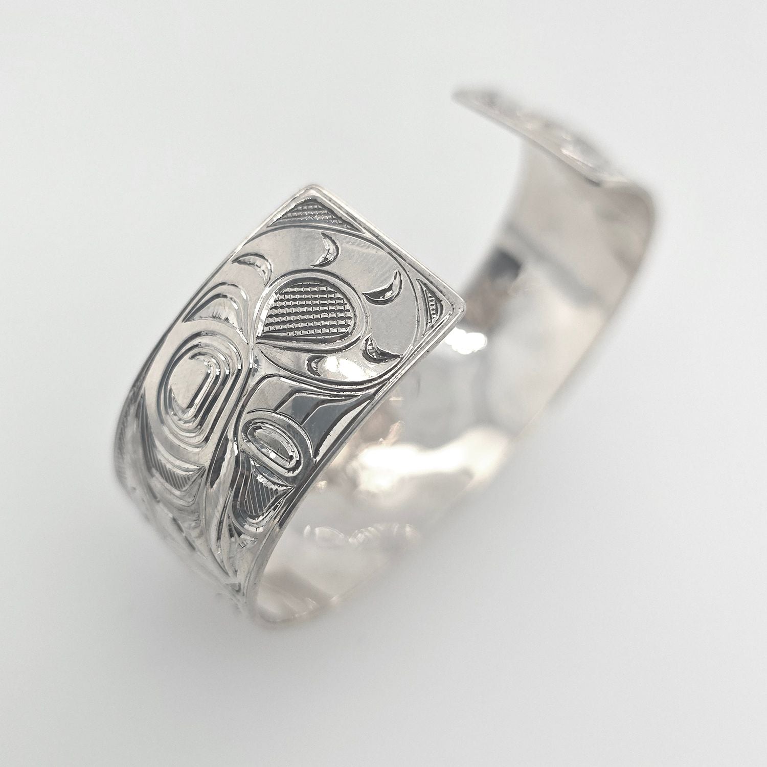 Silver Wolf Bracelet by Kwakwaka'wakw Artist Chris Cook