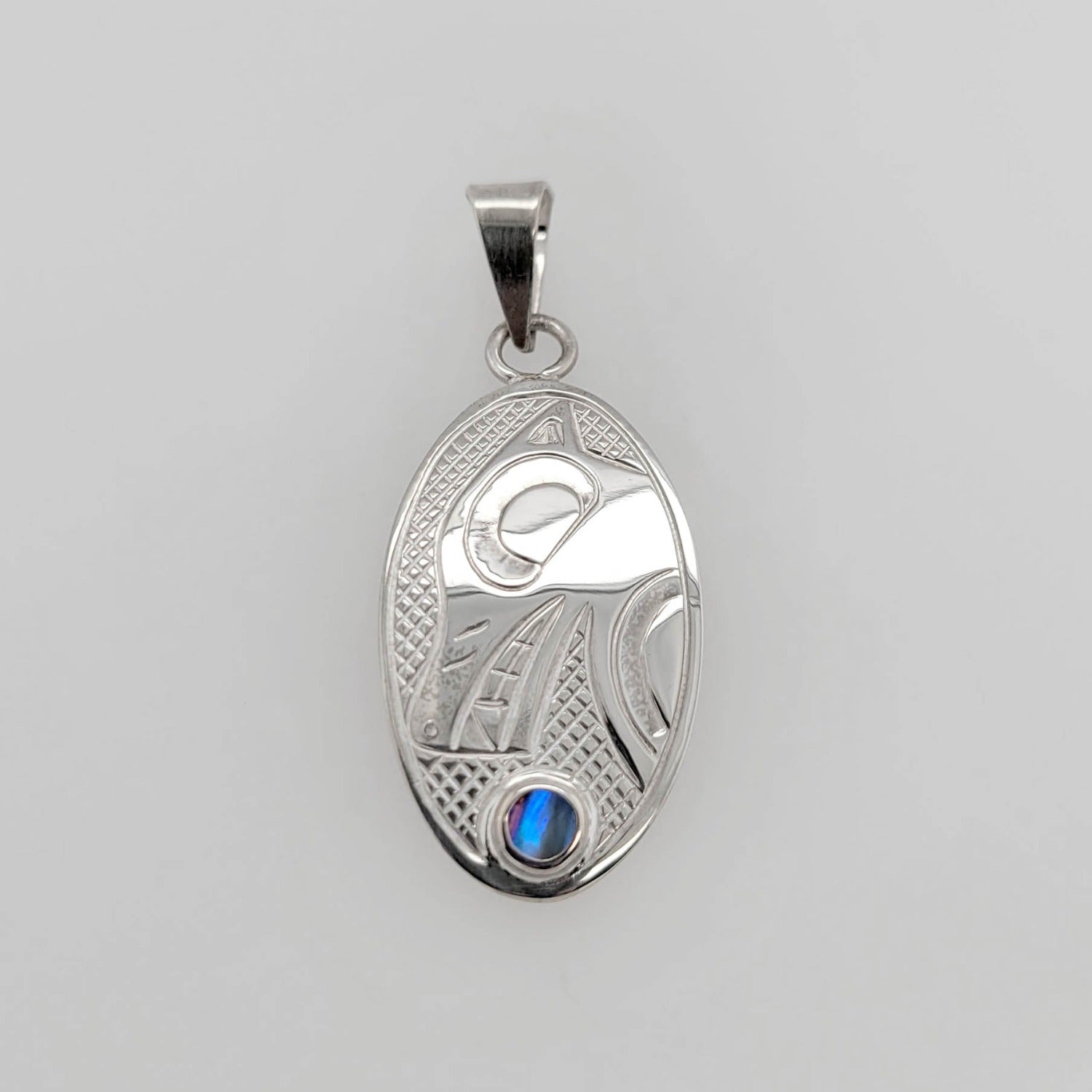 Indigenous Silver Wolf Pendant by Justin Rivard