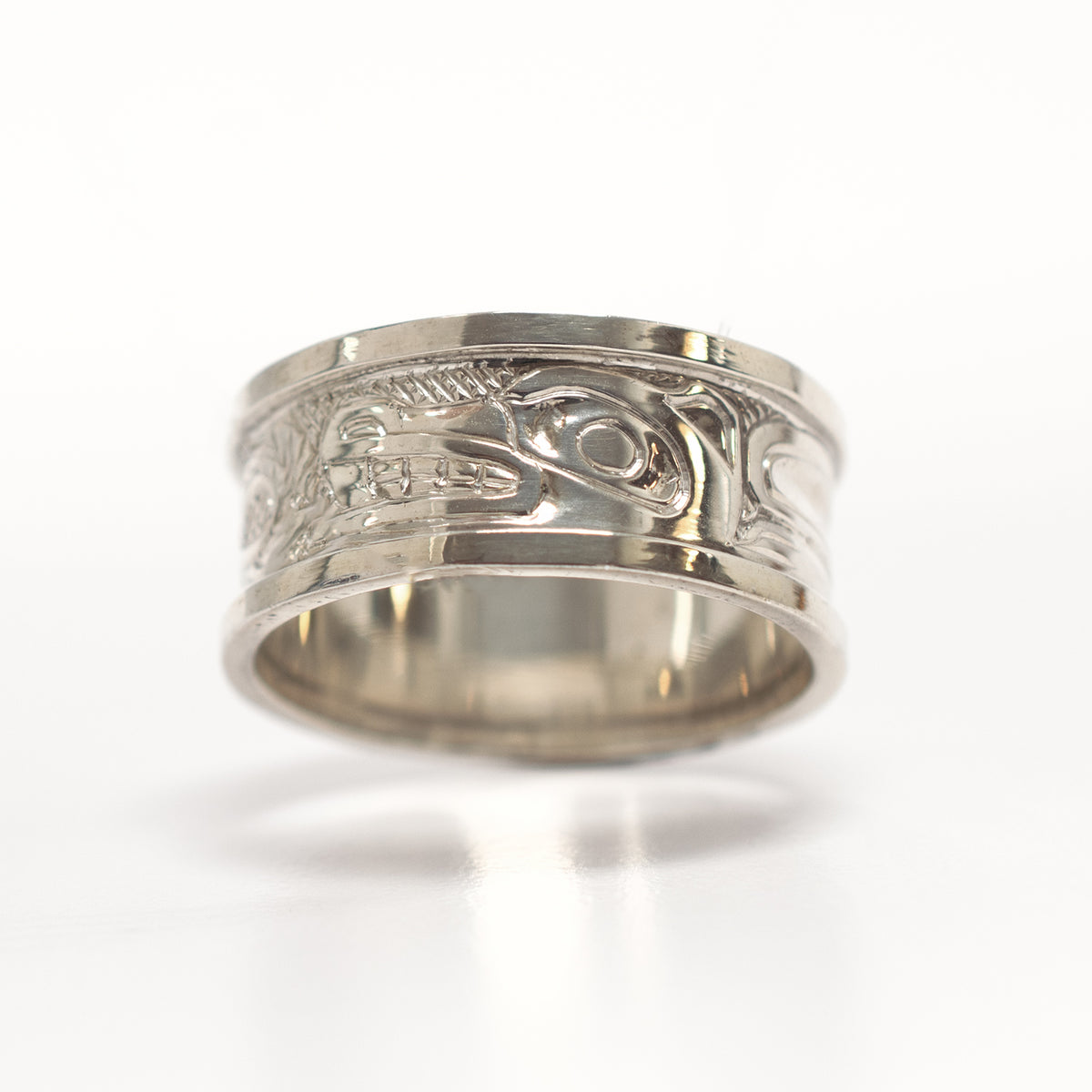 Silver Wolf Ring by Haida artist Carmen Goertzen