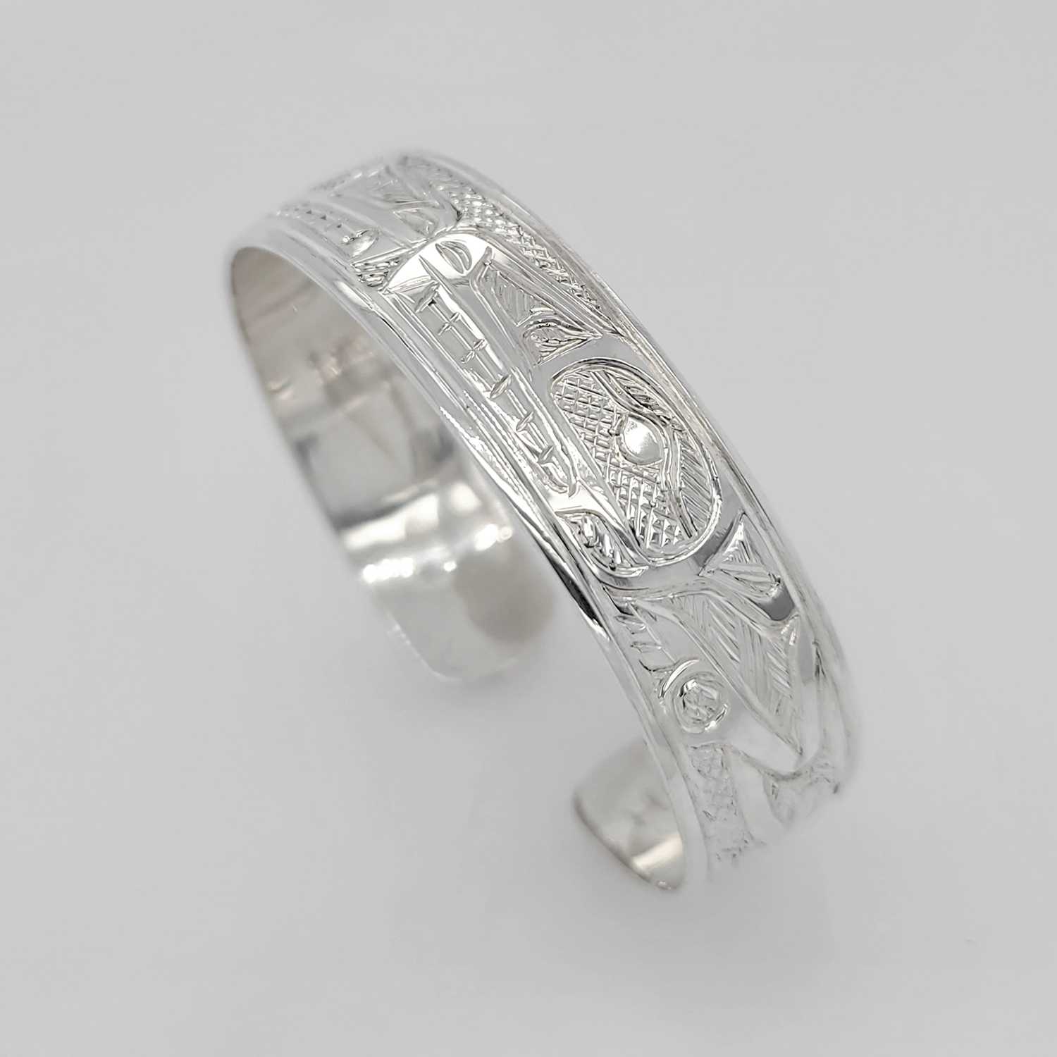 Silver Wolf Bracelet by Tsimshian artist Bill Helin