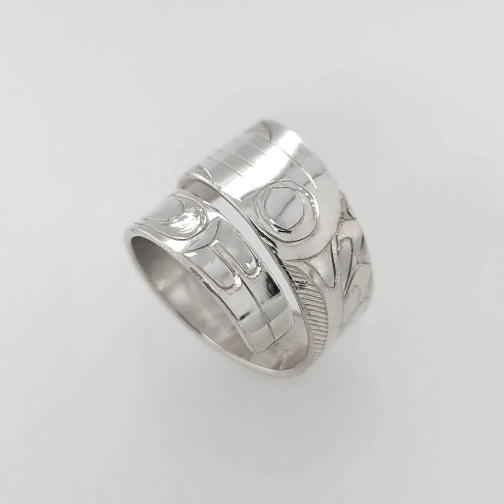 Silver Raven Transformation Wrap Ring by Haida artist Andrew Williams
