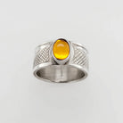 Silver and Amber Raven Ring by Cree artist Justin Rivard