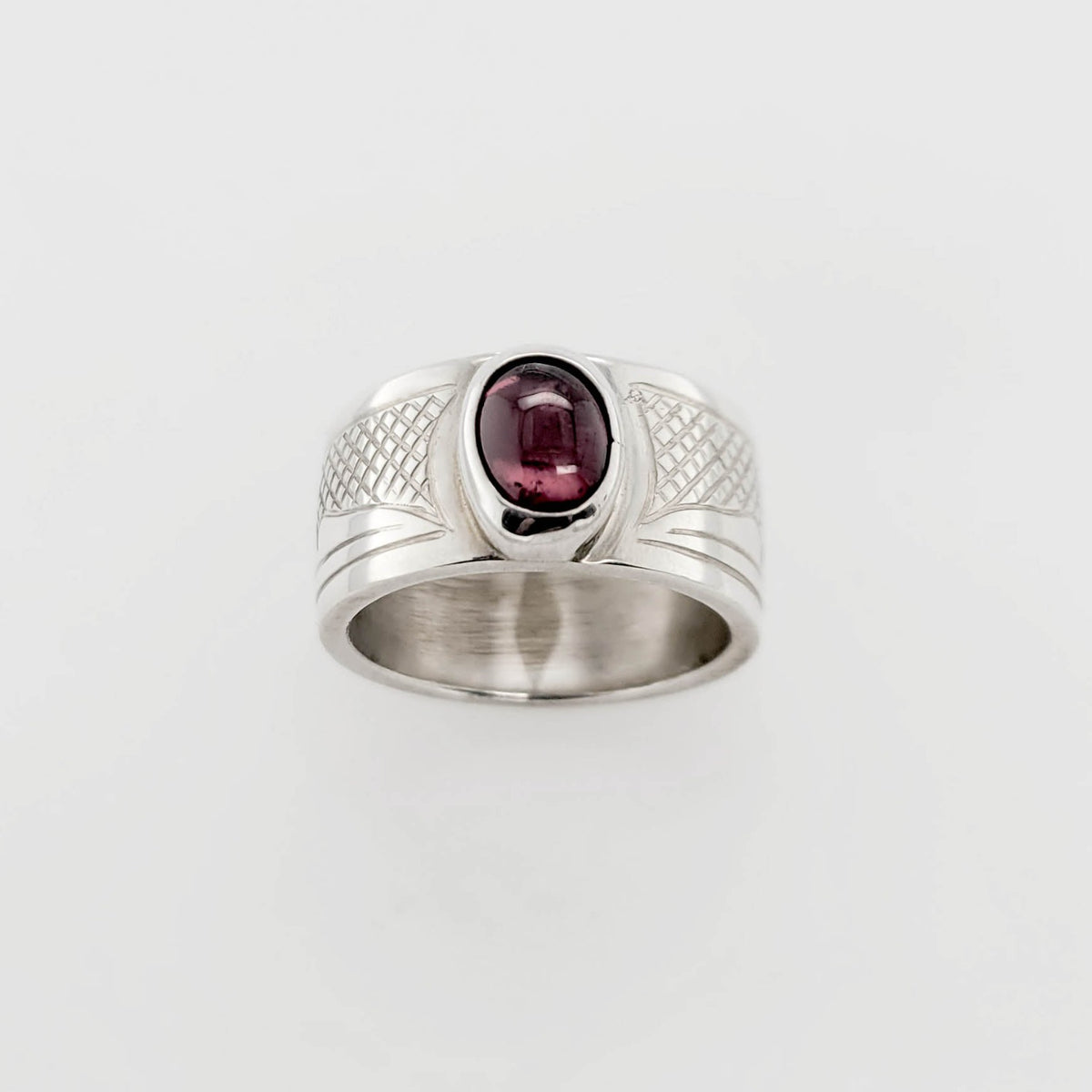 Silver with Garnet Hummingbird Ring by Justin Rivard, Cree – Spirits of ...
