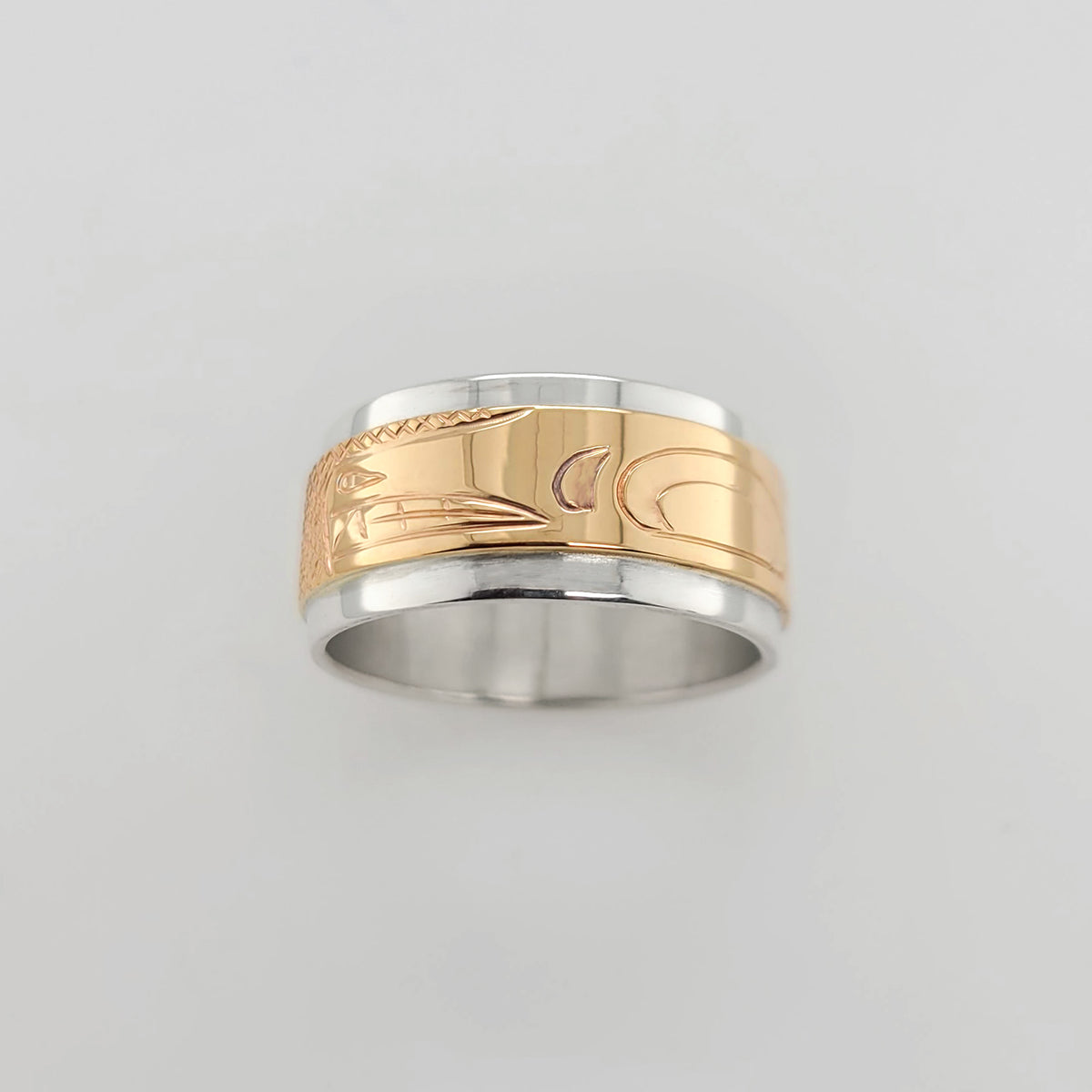 Bear Silver with Gold Band by Justin Rivard, Cree – Spirits of the West ...