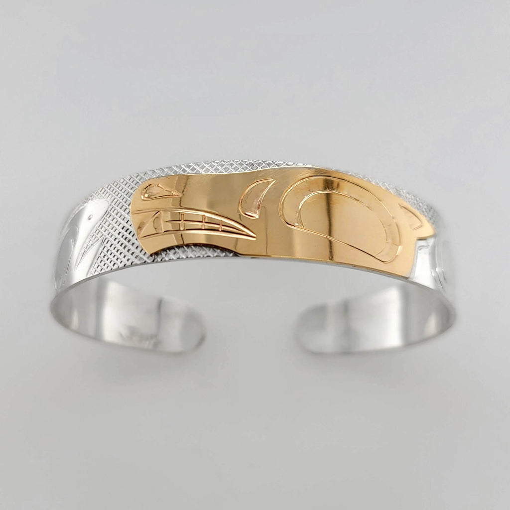 Silver and Gold Bear Bracelet by Cree artist Justin Rivard