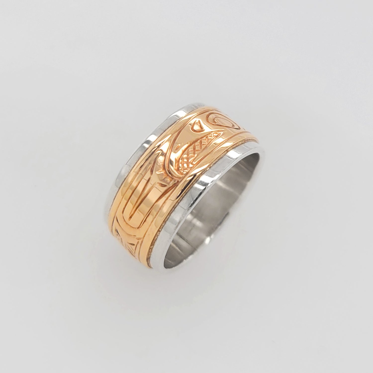 First Nations Silver and Gold Band by Cree artist Justin Rivard