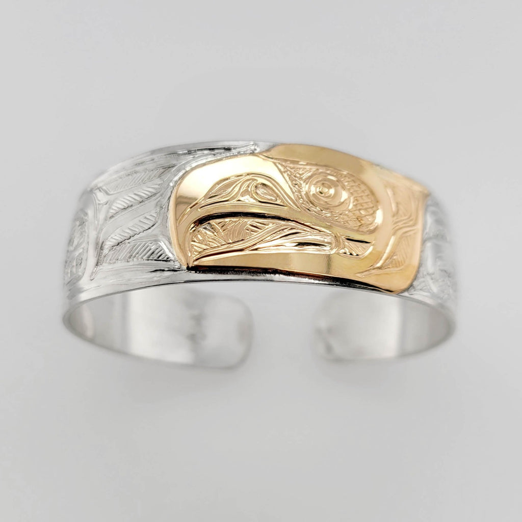 Silver and Gold Eagle Bracelet by Tsimshian artist Bill Helin