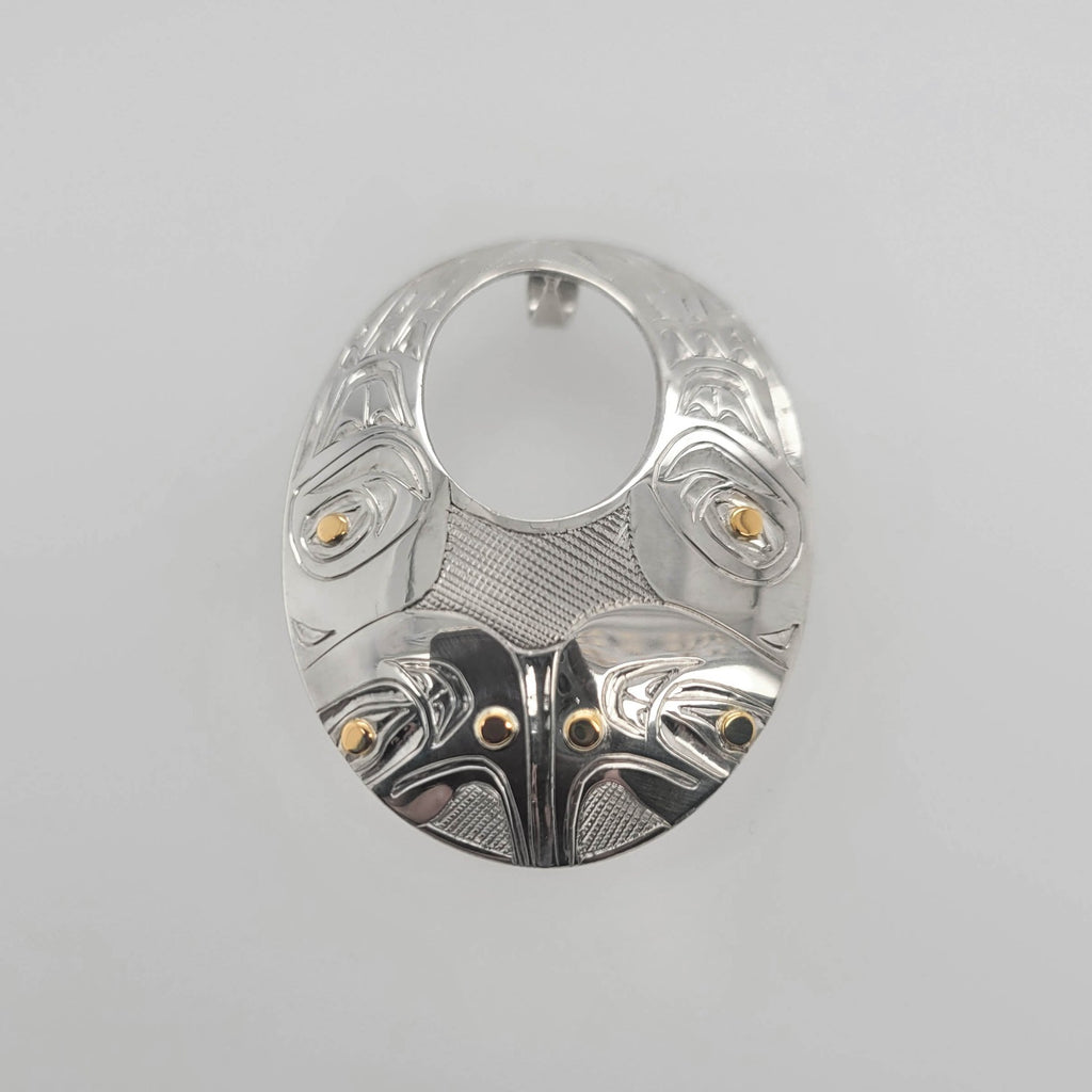 Indigenous Silver and Gold Eagle Pendant by Haida artist Andrew Williams