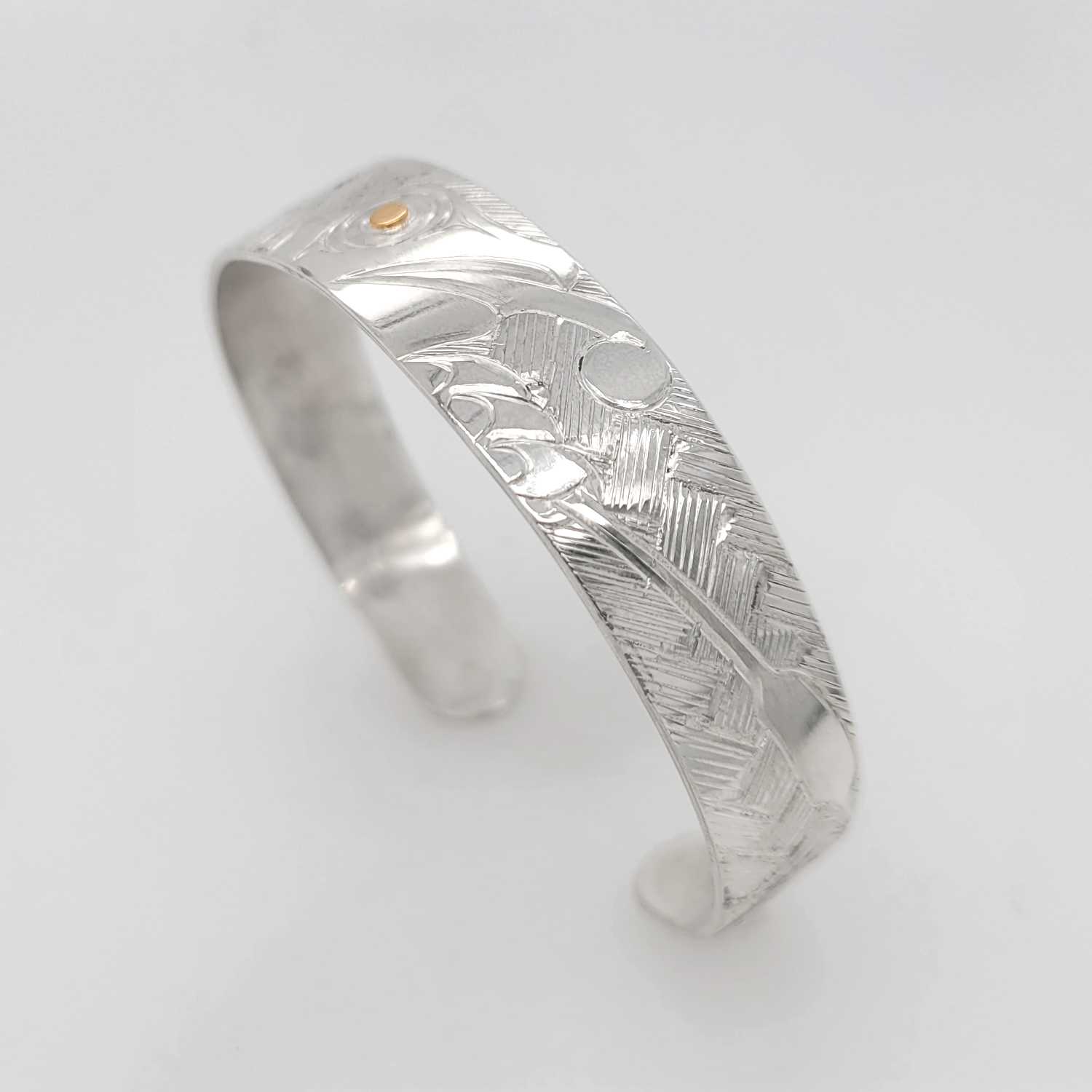 Silver & Gold Frog Bracelet by Jody Sparrow, Coast Salish