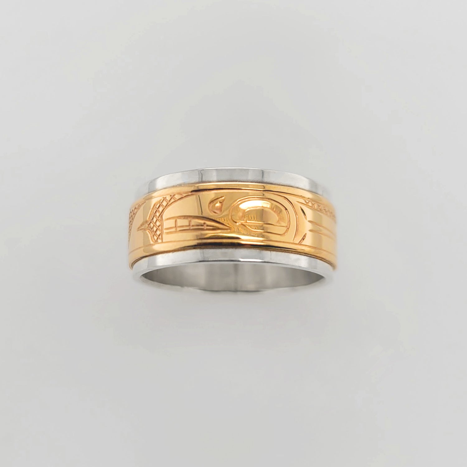 First Nations Silver and Gold Band by Cree artist Justin Rivard