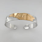 Silver and Gold Raven Bracelet by Cree artist Justin Rivard