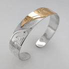 Silver and Gold Raven Bracelet by Cree artist Justin Rivard