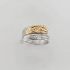 Silver and Gold Raven Wrap Ring by Tsimshian artist Bill Helin