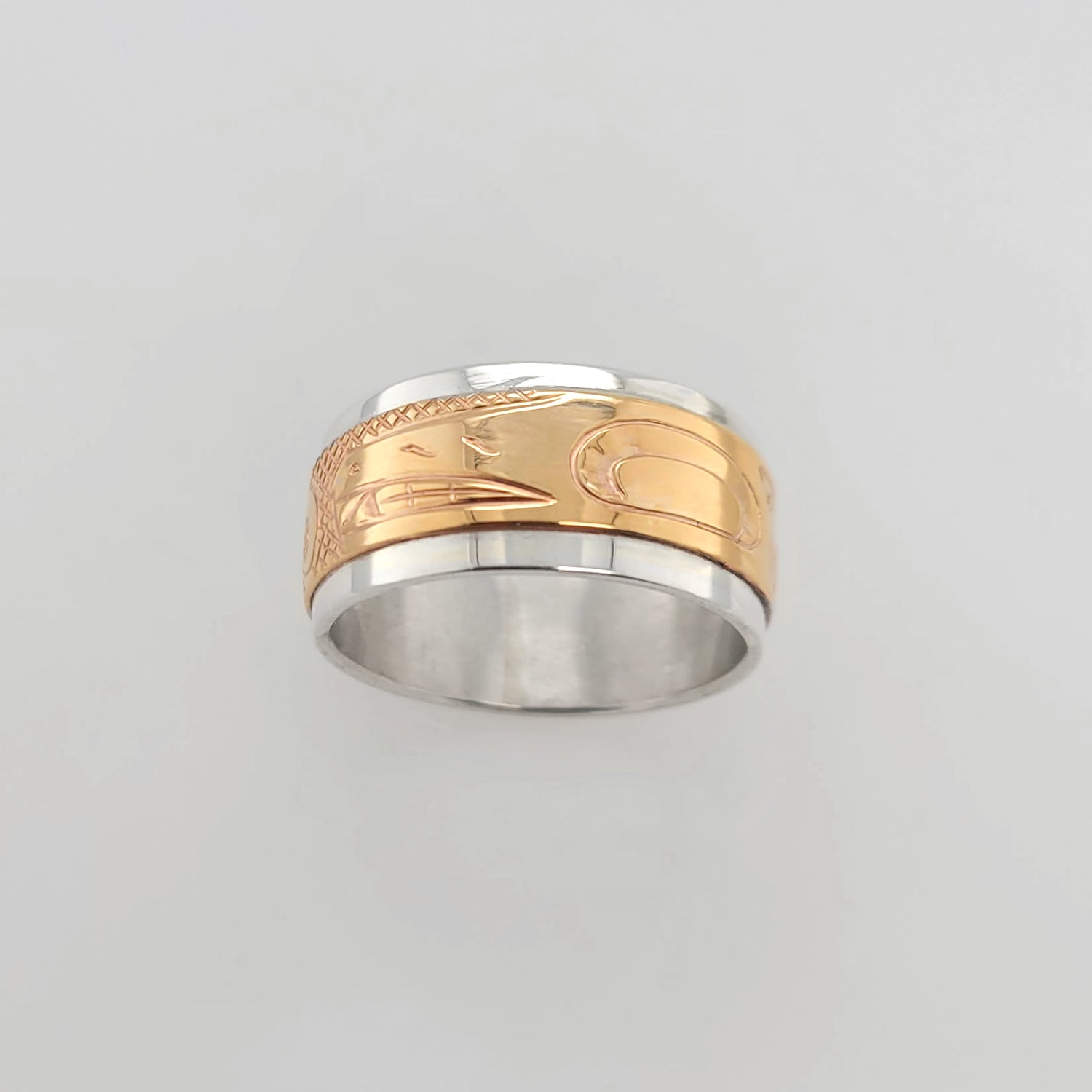 First Nations Silver and Gold Band by Cree artist Justin Rivard