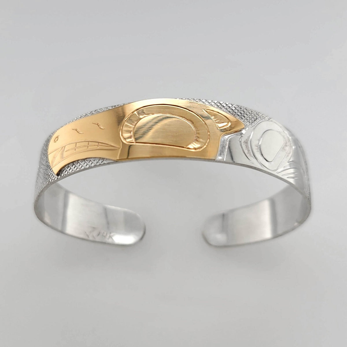 Silver & Gold Wolf Bracelet by Justin Rivard, Cree – Spirits of the ...