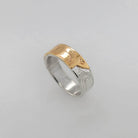 Silver and Gold Wolf Ring by Cree artist Justin Rivard