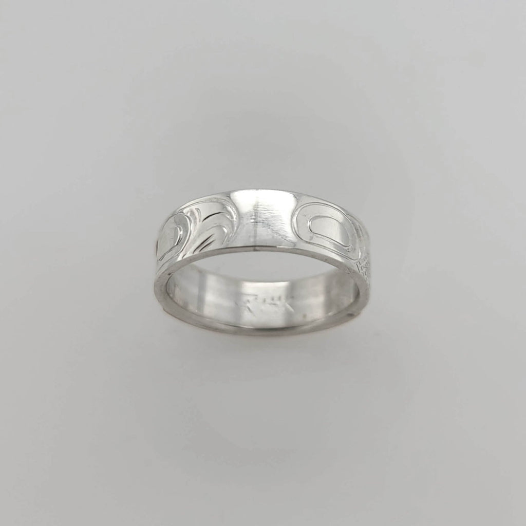 Silver and Gold Wolf Ring by Cree artist Justin Rivard