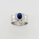 Silver and Lapis Wolf Ring by Cree artist Justin Rivard