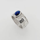 Silver and Lapis Wolf Ring by Cree artist Justin Rivard