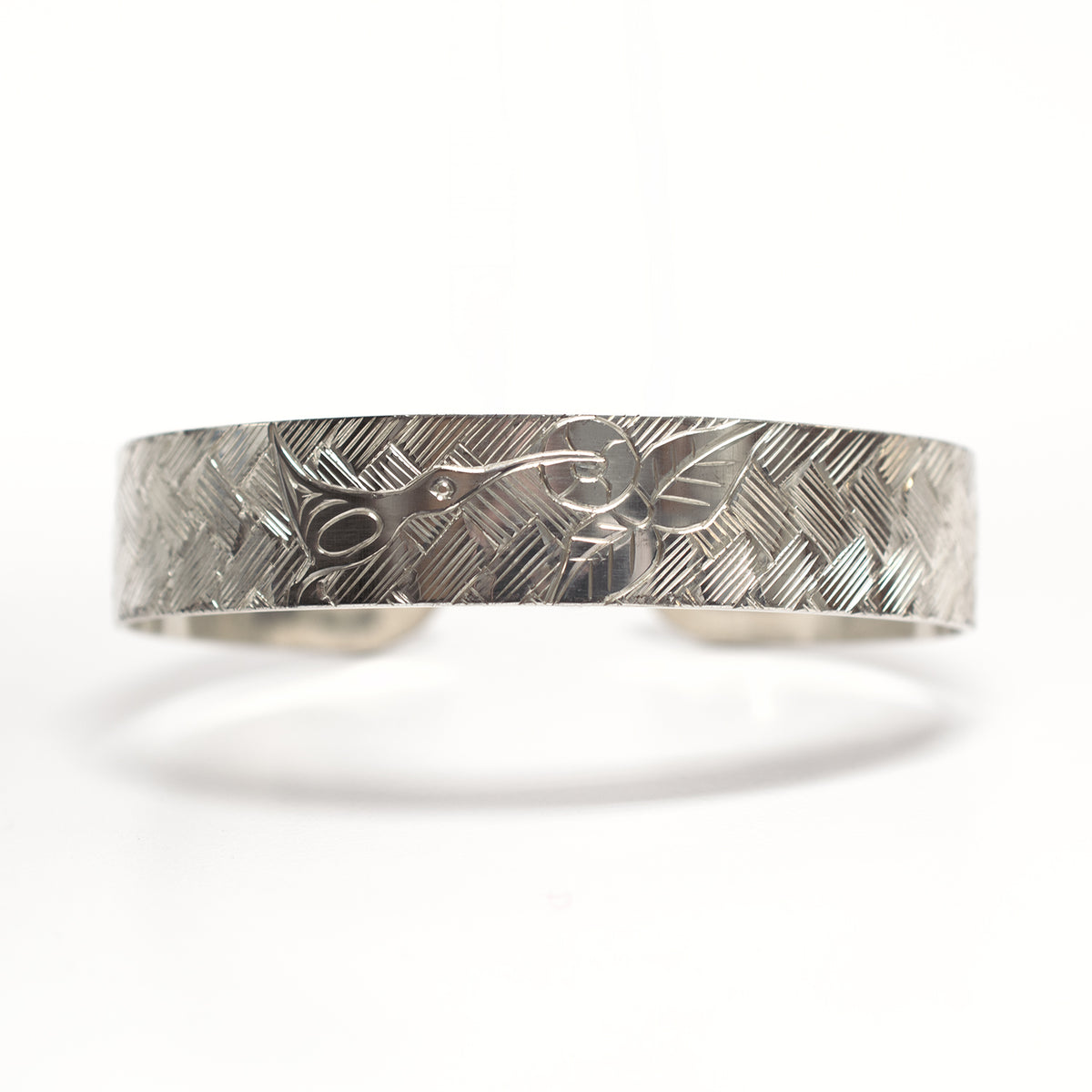 Silver Hummindbird Bracelet by Coast Salish artist Jody Sparrow