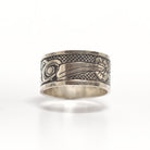 Silver Hummingbird Rung in Haida artist Carmen Goertzen