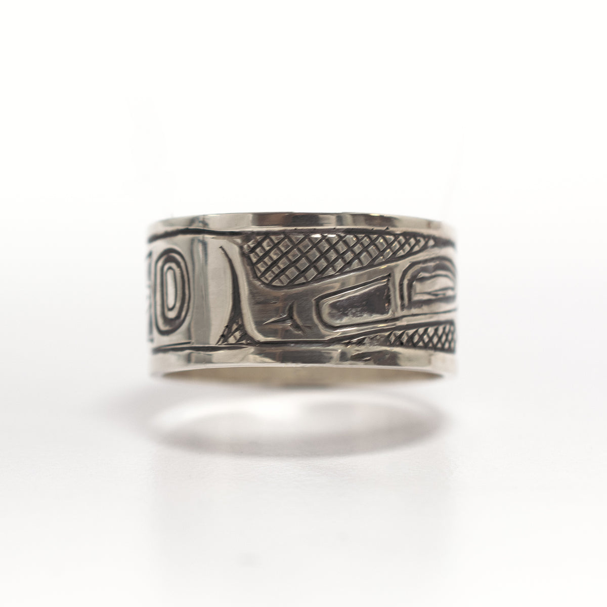Silver Hummingbird Rung in Haida artist Carmen Goertzen