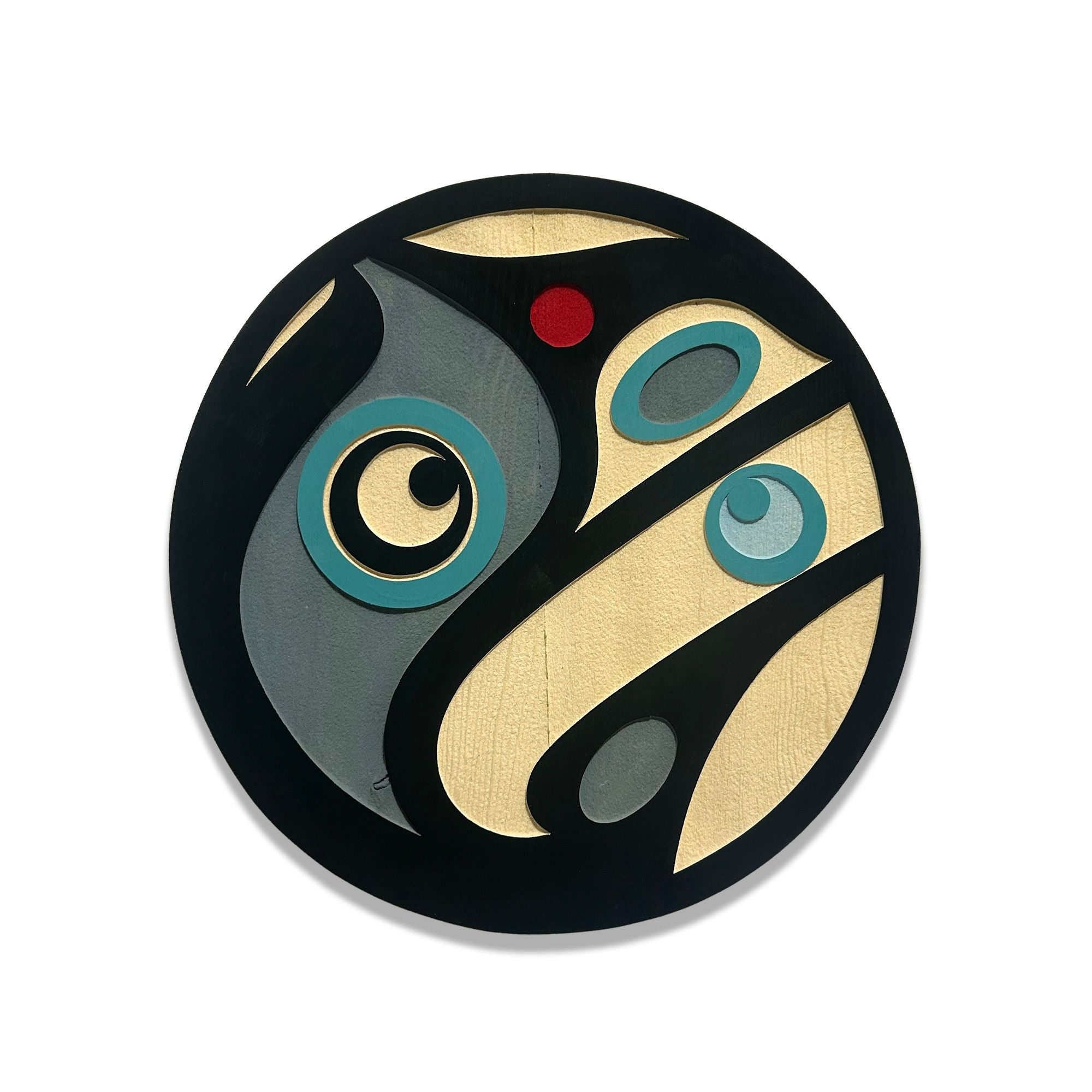 Small Raven Cedar Panel by Trevor Hunt, Kwakiutl – Spirits of the