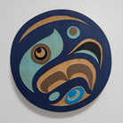 Sandblasted Salmon Cedar Panel by Kwakiutl Native artist Trevor Hunt